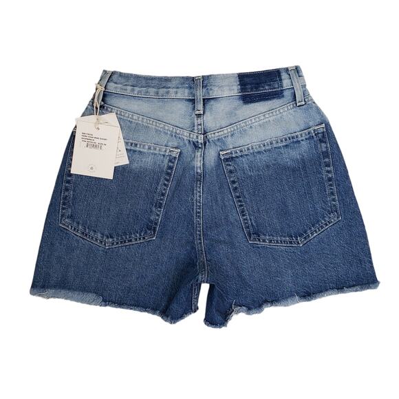 ÉTICA Womens 26 Fern High Waist Cutoff Organic Cotton Button Fly Denim Shorts - Picture 3 of 13